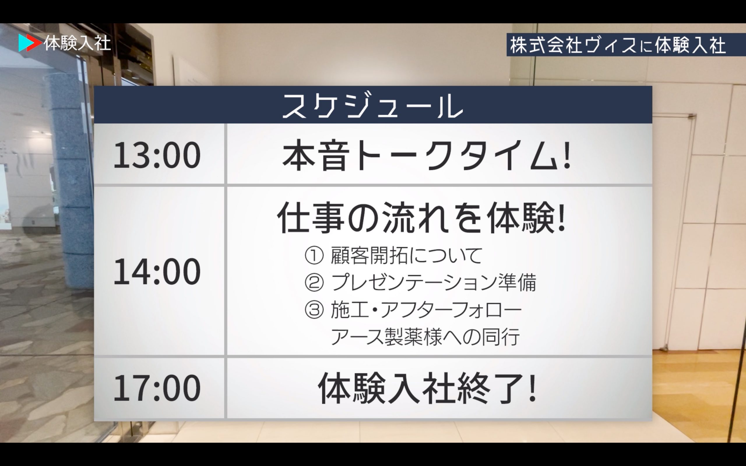株式会社ヴィス体験入社スケジュール
